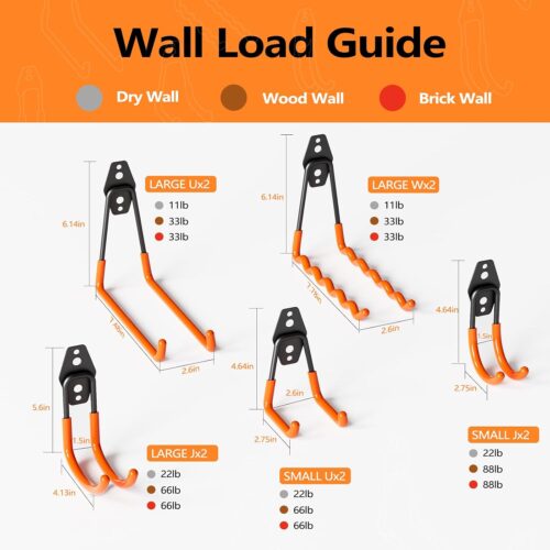 10 Pack Heavy Duty Garage Hooks with 2 Extension Cord Holder - Image 6